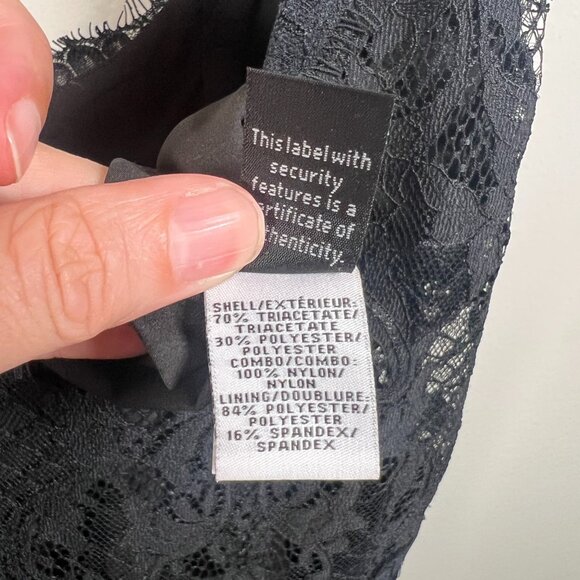DVF Olivette Lace Trim Slip Dress Size 14 Black Cocktail 90s Practical Magic - Picture 10 of 11